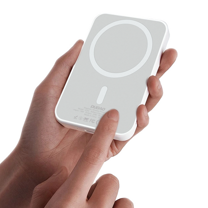 Външна батерия Wireless Dudao K26s, 5000mAh, 20W, PD + FQI, 1 x QI - 1 x USB-C, Бяла