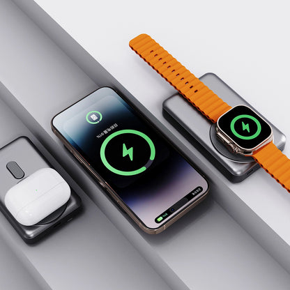 Външна батерия Wireless Dudao K29, 10000mAh, 20W, PD + FQI, 1 x Lightning - 1 x QI - 1 x USB-C, Сив