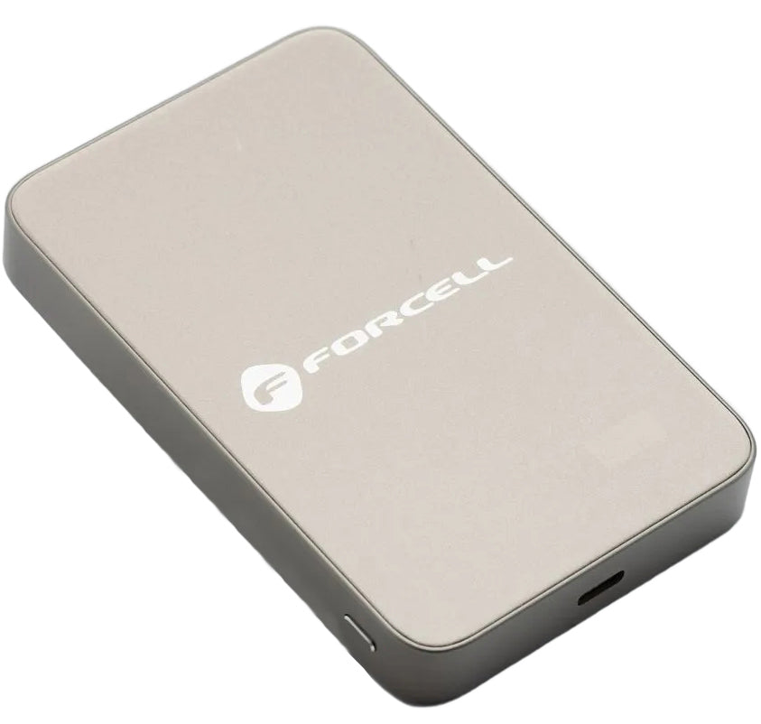 Външна батерия Wireless Forcell F10K8, 10000mAh, 15W, PD + FQI, 1 x QI - 1 x USB-C, Златиста