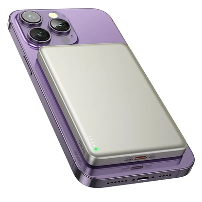 Безжична външна батерия HOCO Q26, 5000mAh, 20W, PD + FQI, 1 x QI - 1 x USB-C, Оранжева