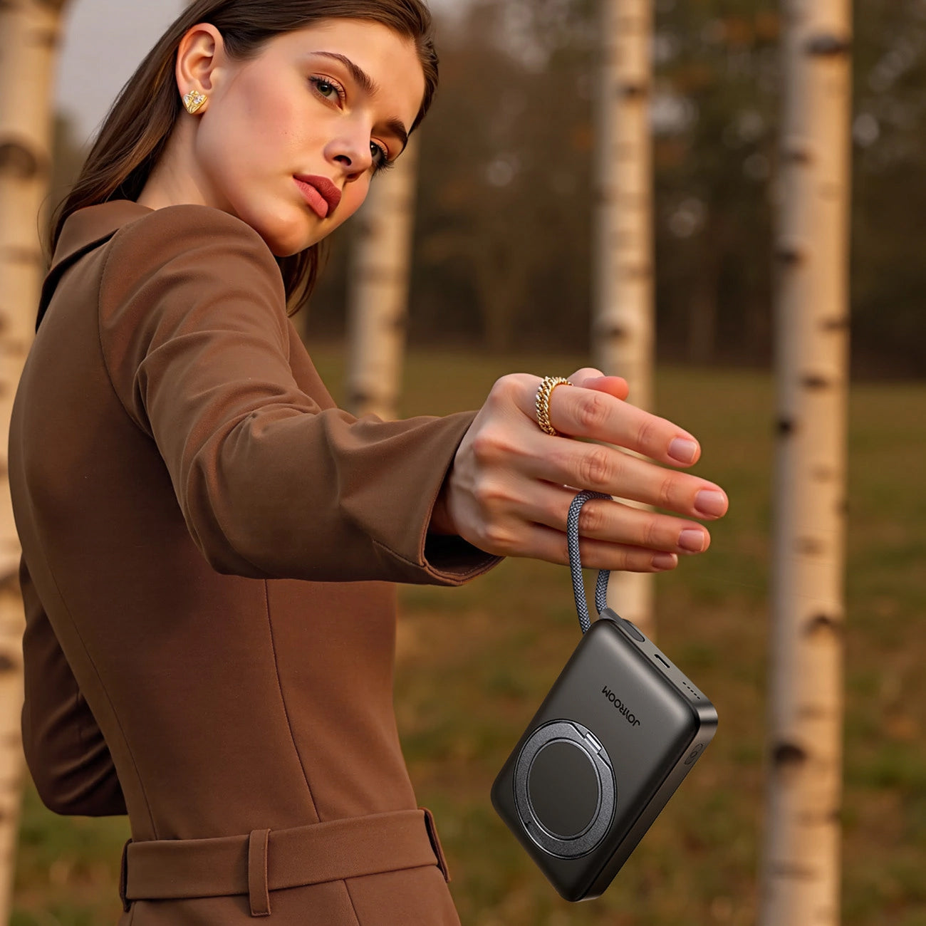 Външна батерия Wireless Joyroom JR-PBM02, 10000mAh, 22.5W, PD + FQI, 1 x QI - 2 x USB-C, Черна