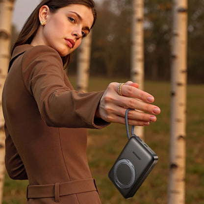 Външна батерия Wireless Joyroom JR-PBM02, 10000mAh, 22.5W, PD + FQI, 1 x QI - 2 x USB-C, Черна