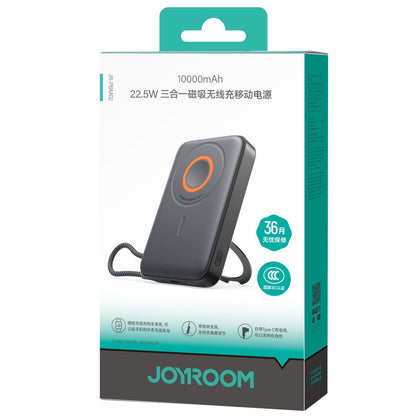 Външна батерия Wireless Joyroom JR-PBM02, 10000mAh, 22.5W, PD + FQI, 1 x QI - 2 x USB-C, Черна