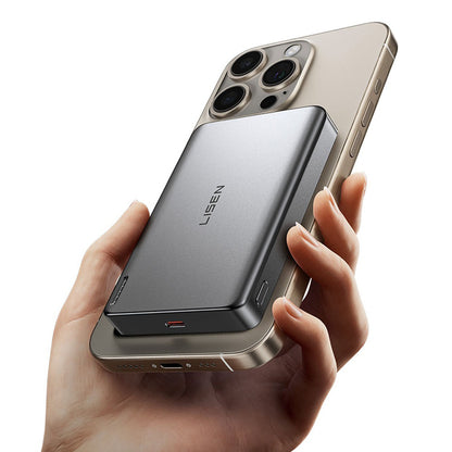 Безжична външна батерия Lisen L601 Pro, 10000mAh, 27W, PD + FQI, 1 x QI - 1 x USB-C, Сива YL0325100009