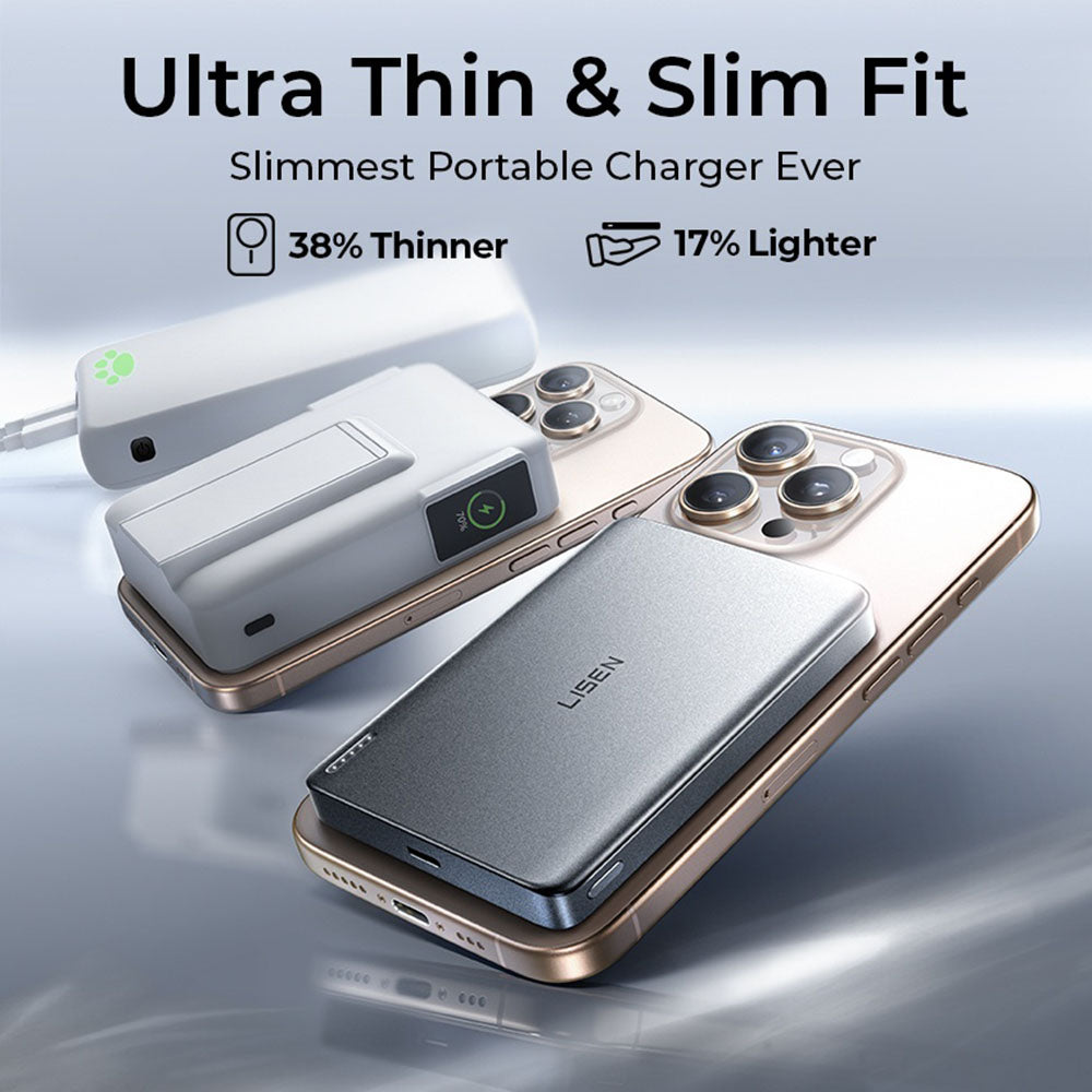 Безжична външна батерия Lisen L601 Pro, 10000mAh, 27W, PD + FQI, 1 x QI - 1 x USB-C, Сива YL0325100009