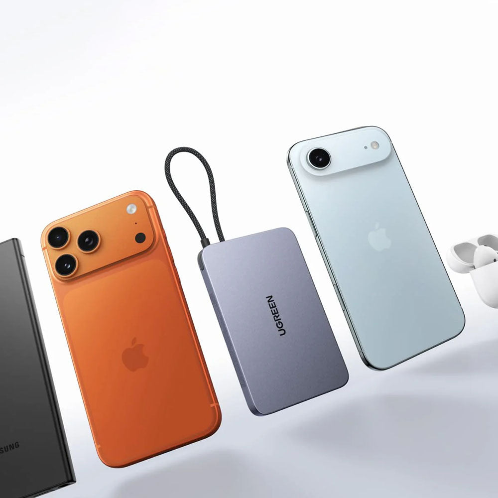 Безжична външна батерия UGREEN PB570 (75982B), 10000mAh, 30W, PD + FQI, 1 x QI - 2 x USB-C, сива
