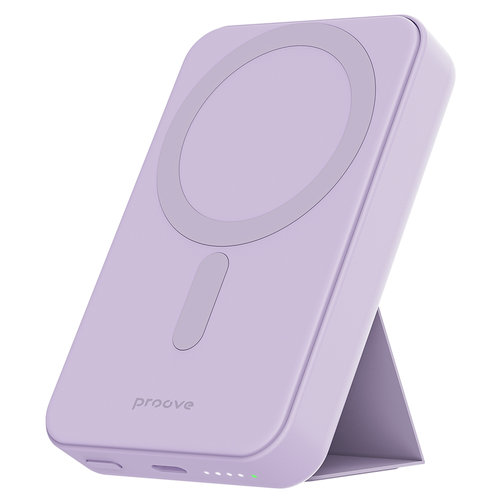 Външна батерия Wireless Proove Hyperion, 10000mAh, 20W, PD + FQI, 1 x QI - 1 x USB-C, Лилав