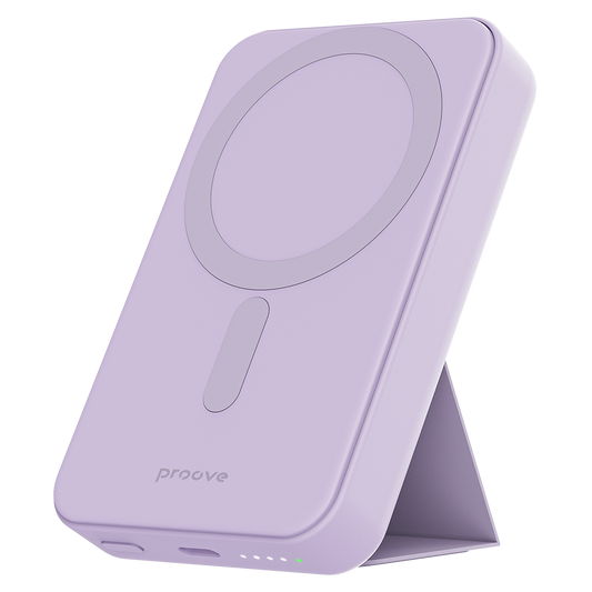 Външна батерия Wireless Proove Hyperion, 10000mAh, 20W, PD + FQI, 1 x QI - 1 x USB-C, Лилав