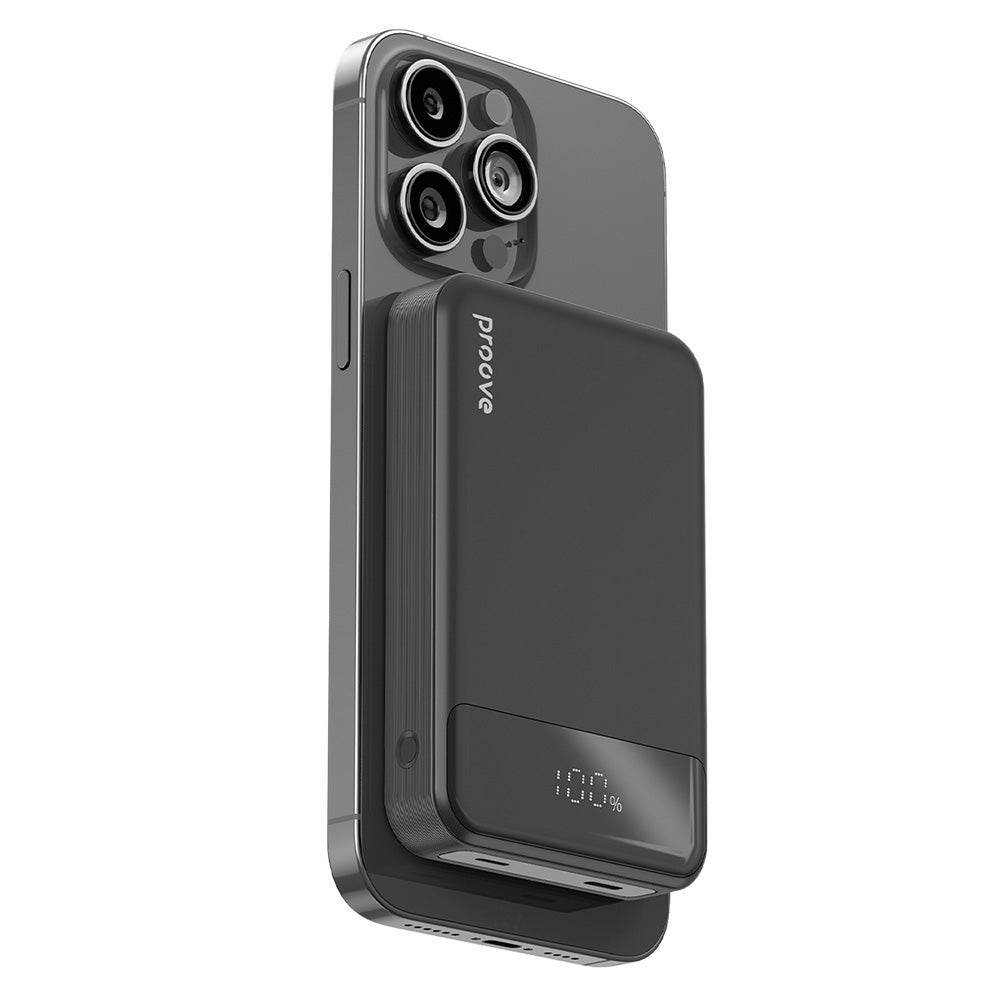 Външна батерия Wireless Proove Hoodman, 10000mAh, 20W, PD + FQI, 1 x QI - 1 x USB-C, Черна PBH120010001