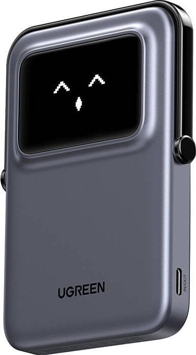Външна батерия Wireless UGREEN PB571 Uno, 5000mAh, 20W, PD + FQI, 1 x QI - 1 x USB-C, Сив