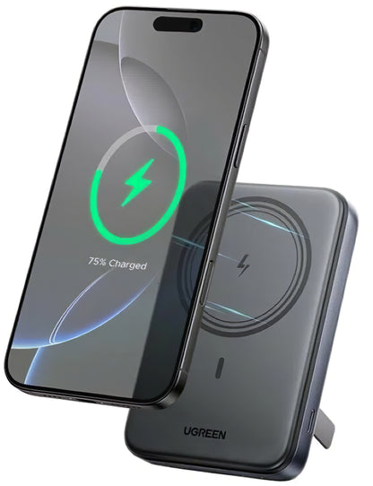 Външна батерия Wireless UGREEN PB562, 10000mAh, 20W, PD + FQI, 1 x QI - 1 x USB-C, Черна