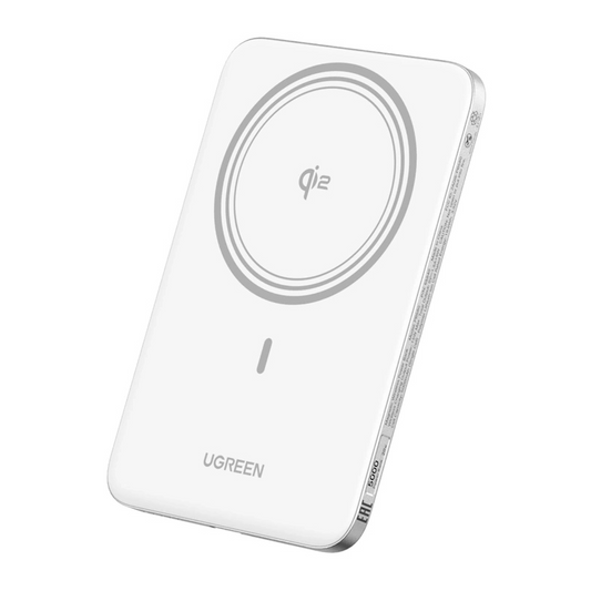Безжична външна батерия UGREEN PB580 (95931B), 5000mAh, 20W, PD + FQI, 1 x QI - 1 x USB-C, Бяла