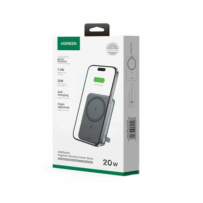 Външна батерия Wireless UGREEN PB562, 10000mAh, 20W, PD + FQI, 1 x QI - 1 x USB-C, Черна