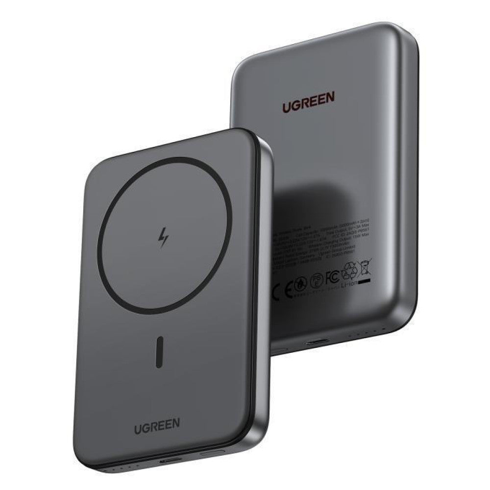 Външна батерия Wireless UGREEN PB561, 10000mAh, 20W, PD + FQI, 1 x QI - 1 x USB-C, Черна