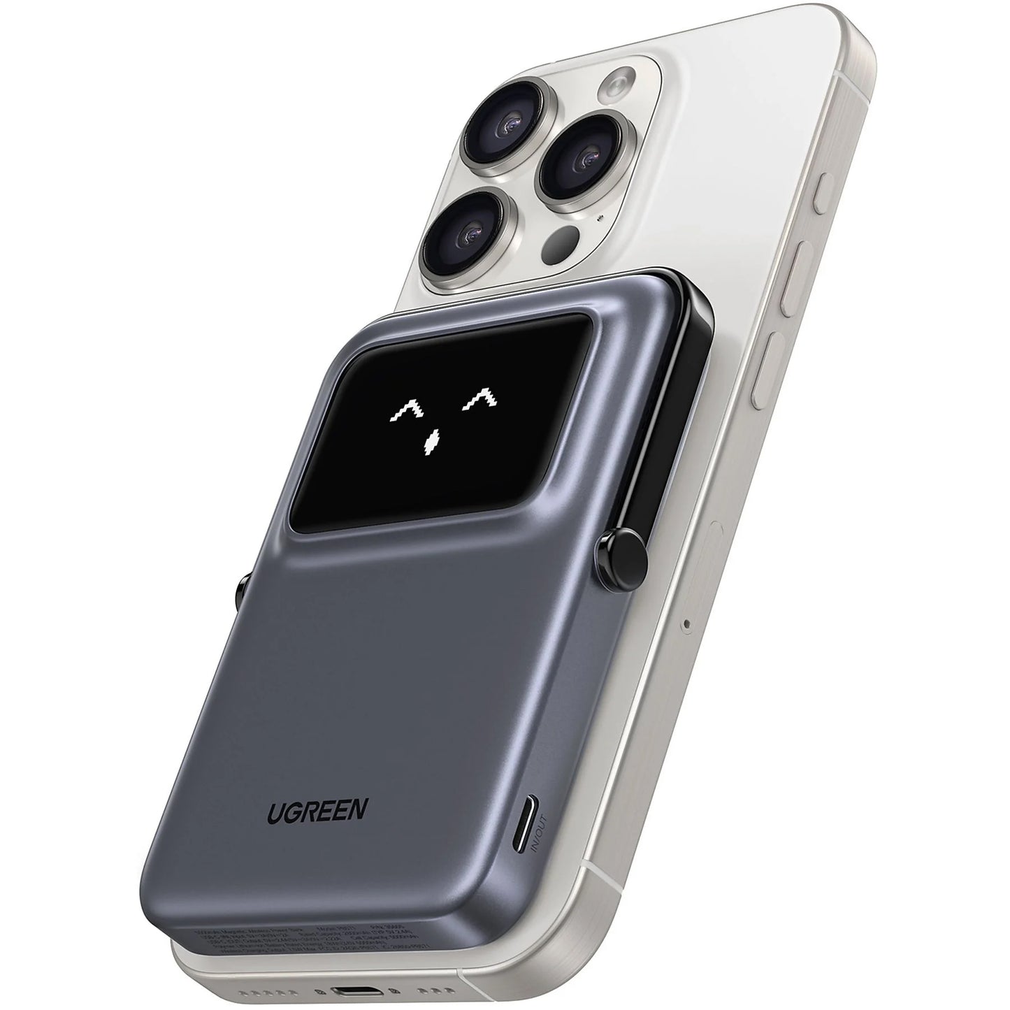 Външна батерия Wireless UGREEN PB571 Uno, 5000mAh, 20W, PD + FQI, 1 x QI - 1 x USB-C, Сив