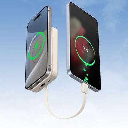 Външна батерия Wireless UGREEN PB760, 10000mAh, 20W, PD + FQI, 1 x QI - 1 x USB-C, Бежов