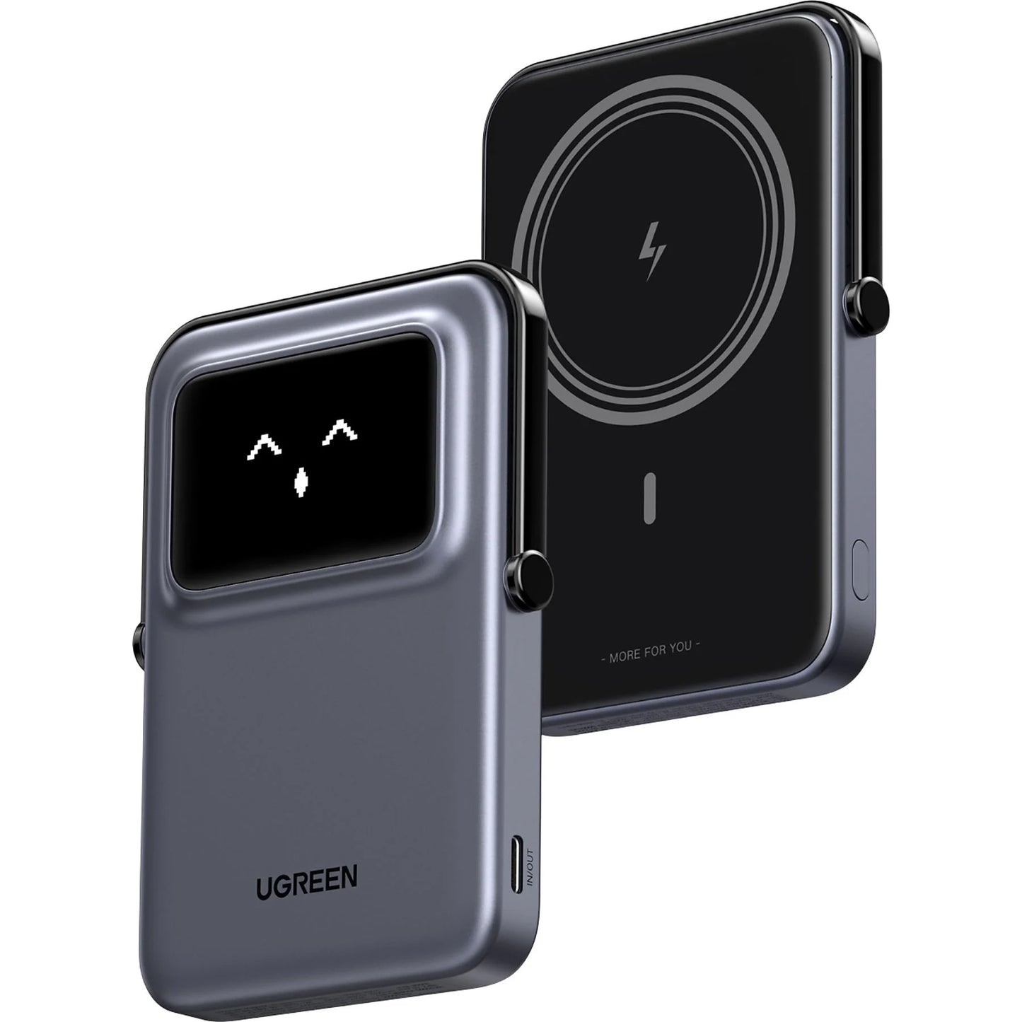 Външна батерия Wireless UGREEN PB571 Uno, 5000mAh, 20W, PD + FQI, 1 x QI - 1 x USB-C, Сив
