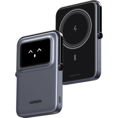 Външна батерия Wireless UGREEN PB571 Uno, 5000mAh, 20W, PD + FQI, 1 x QI - 1 x USB-C, Сив