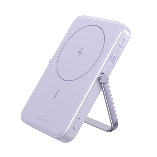 Външна батерия Wireless UGREEN PB571 Uno, 5000mAh, 20W, PD + FQI, 1 x QI - 1 x USB-C, Лилаво