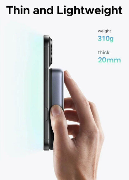 Външна батерия Wireless UGREEN PB562, 10000mAh, 20W, PD + FQI, 1 x QI - 1 x USB-C, Черна