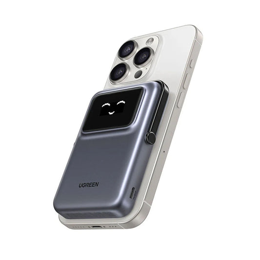Външна батерия Wireless UGREEN PB764 Uno, 10000mAh, 20W, PD + FQI, 1 x QI - 1 x USB-C, Сивa