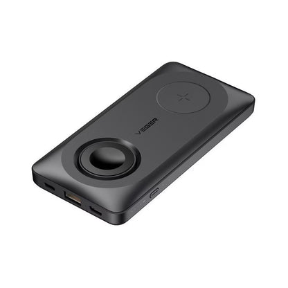 Външна батерия Wireless Veger MagMulti W1156, 10000mAh, 22.5W, QC + PD + FQI, 2 x QI - 1 x USB-A - 1 x USB-C, Черна