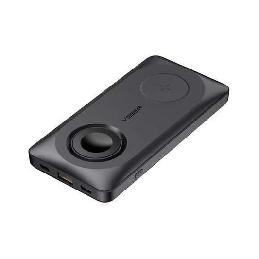 Външна батерия Wireless Veger MagMulti W1156, 10000mAh, 22.5W, QC + PD + FQI, 2 x QI - 1 x USB-A - 1 x USB-C, Черна