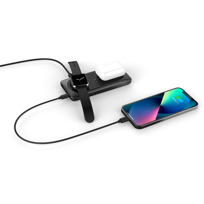 Външна батерия Wireless Veger MagMulti W1156, 10000mAh, 22.5W, QC + PD + FQI, 2 x QI - 1 x USB-A - 1 x USB-C, Черна