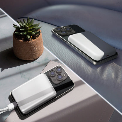 Външна батерия Wireless WZK WRW349YWS, 10000mAh, 20W, PD + FQI, 1 x QI - 1 x USB-C, Бяла