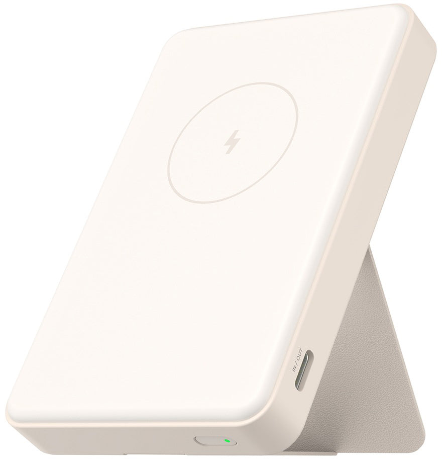 Безжична външна батерия Xiaomi Mi Magnetic, 6000mAh, 15W, PD + FQI, 1 x QI - 1 x USB-C, Бежов BHR9074GL