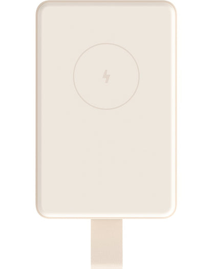 Безжична външна батерия Xiaomi Mi Magnetic, 6000mAh, 15W, PD + FQI, 1 x QI - 1 x USB-C, Бежов BHR9074GL