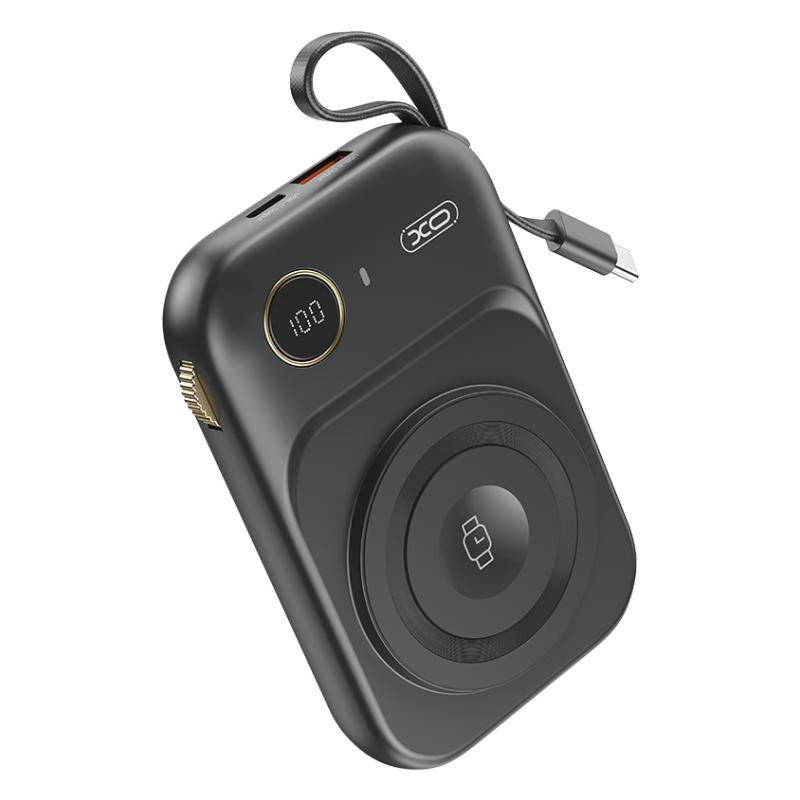 Външна батерия Wireless XO Design PR270, 10000mAh, 22.5W, QC + PD + QI, 1 x QI - 1 x USB-A - 1 x USB-C, Черна
