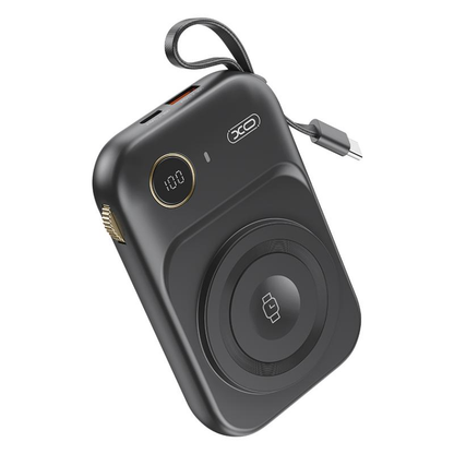 Външна батерия Wireless XO Design PR270, 10000mAh, 22.5W, QC + PD + QI, 1 x QI - 1 x USB-A - 1 x USB-C, Черна