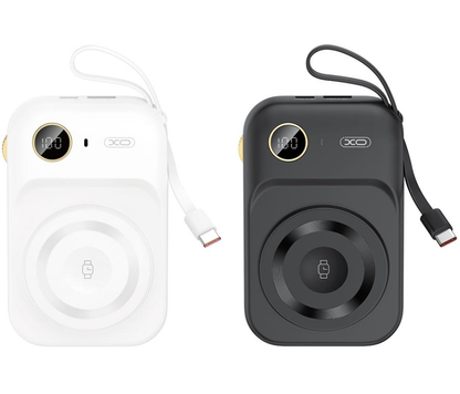 Външна батерия Wireless XO Design PR270, 10000mAh, 22.5W, QC + PD + QI, 1 x QI - 1 x USB-A - 1 x USB-C, Черна
