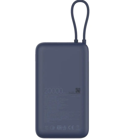 Външна батерия Xiaomi, 20000mAh, 33W, QC + PD, 1 x USB-A - 2 x USB-C, Синя BHR8975GL