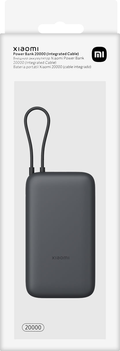 Външна батерия Xiaomi, 20000mAh, 22.5W, QC + PD, 1 x USB-A - 2 x USB-C, Сива BHR9740GL