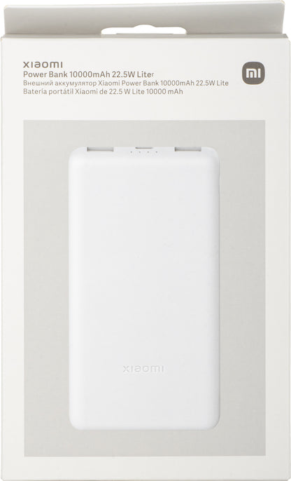 Външна батерия Xiaomi Lite, 10000mAh, 22.5W, QC + PD, 1 x USB-C - 2 x USB-A, Бяла BHR9350GL