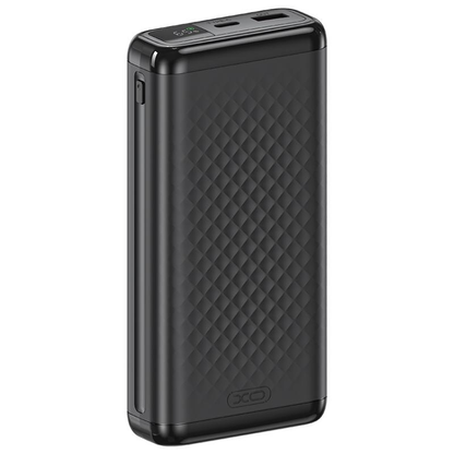 Външна батерия XO Design PB309, 20000mAh, 22.5W, QC + PD, 1 x USB-A - 1 x USB-C, Черна