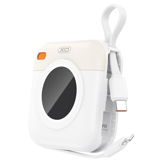 Външна батерия XO Design PR258, 10000mAh, 20W, QC + PD, 1 x Lightning - 1 x USB-C, Бежовa