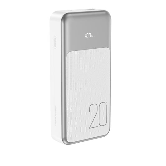 Външна батерия XO Design PR249, 20000mAh, 22.5W, QC + PD, 1 x Lightning - 1 x USB-A - 2 x USB-C, Бяла