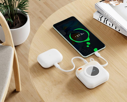 Външна батерия XO Design PR258, 10000mAh, 20W, QC + PD, 1 x Lightning - 1 x USB-C, Бежовa