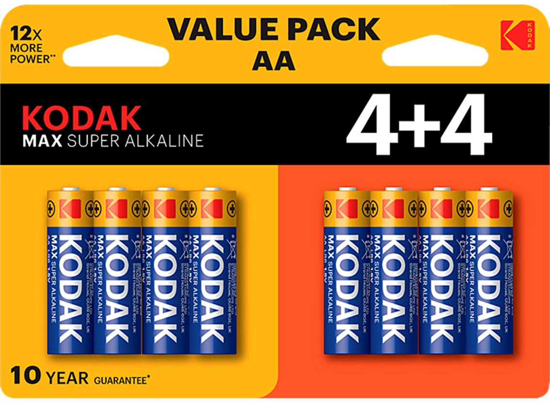 Батерия Kodak Max Alkaline, AA / LR6, комплект 8 броя EKSTD30419902P8
