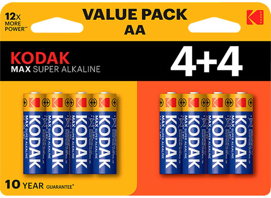 Батерия Kodak Max Alkaline, AA / LR6, комплект 8 броя EKSTD30419902P8