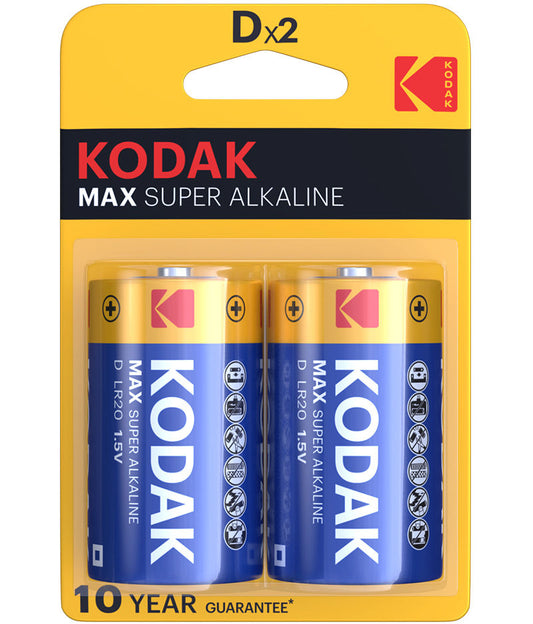 Батерия Kodak Max Alkaline, LR20, комплект 2 броя