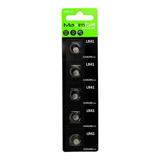 Батерия MaximCell, LR41 / AG3, комплект 5 броя