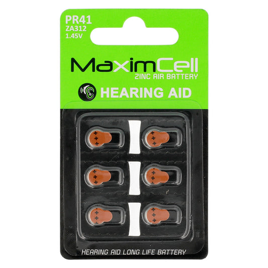 Батерия MaximCell Zinc Air, PR41 / ZA312, комплект 6 броя