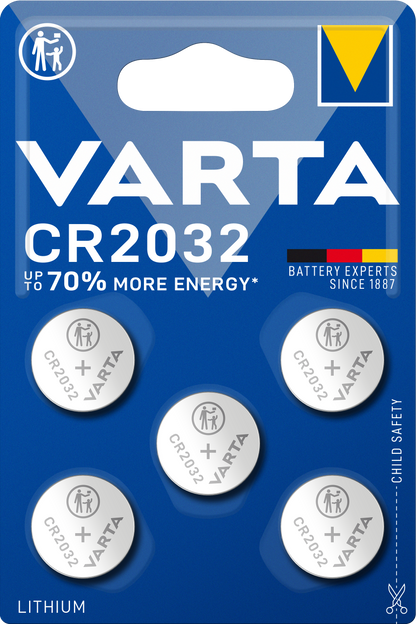 Батерии Varta, CR2032, комплект 5 броя