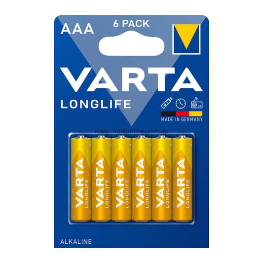 Батерии Varta Longlife 4103, AAA / LR3, комплект 6 броя