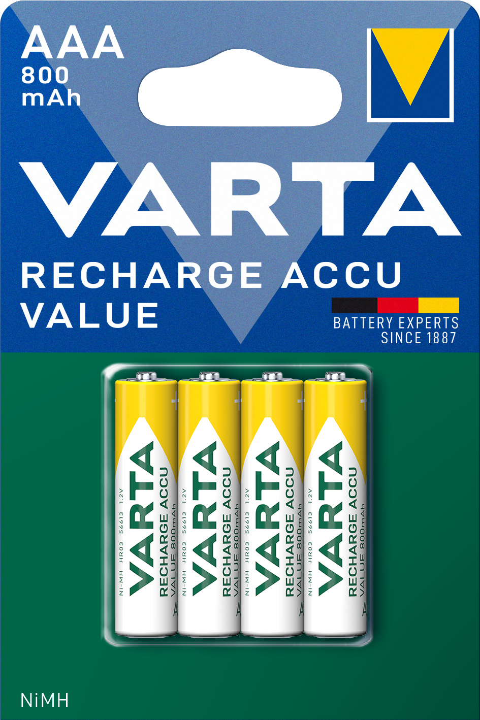 Varta Professional акумулаторна батерия, AAA / LR3, 800mAh, комплект от 4 броя