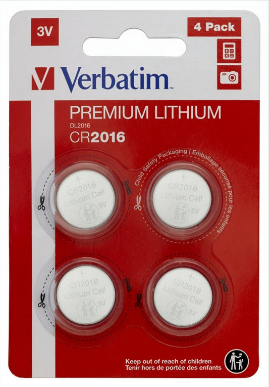 Батерия Verbatim Premium, CR2016, комплект 4 броя 49531